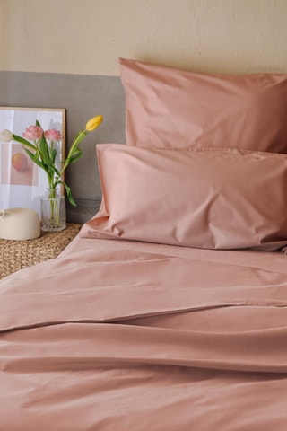 2 Perkalkatoenen Kussenslopen 79 Draad/cm² - Roze
