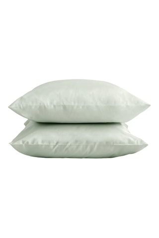 2 Perkalkatoenen Kussenslopen 79 Draad/cm² - Groen