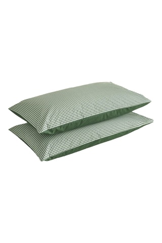 2 Perkalkatoenen Kussenslopen 79 Draad/cm² - Groen