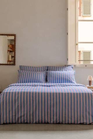 2 Perkalkatoenen Kussenslopen 79 Draad/cm² - Blauw