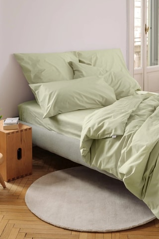 2 Perkalkatoenen Kussenslopen 79 Draad/cm² - Groen