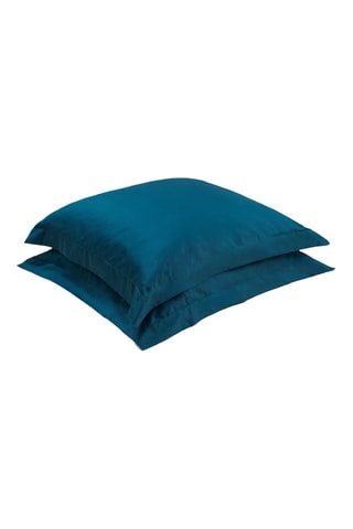 2 Satijnen Kussenslopen 118 Draad/cm² - Blauw