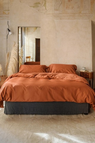 2 Satijnen Kussenslopen 118 Draad/cm² - Terracotta