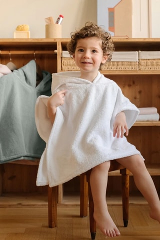 Poncho met capuchon - Wit