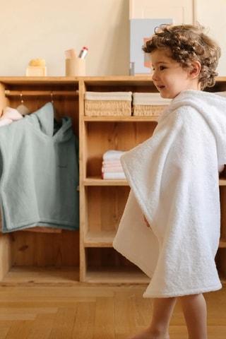 Poncho met capuchon - Wit