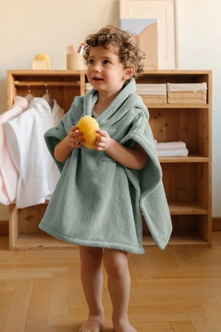 Poncho met capuchon - Lichtgroen