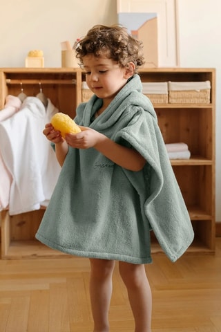 Poncho met capuchon - Lichtgroen