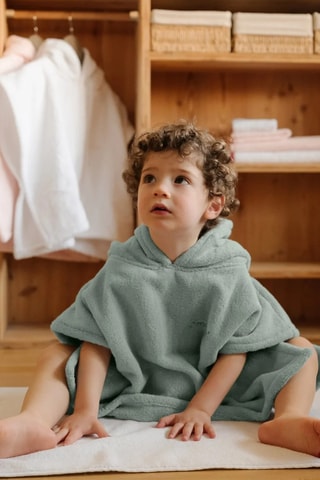 Poncho met capuchon - Lichtgroen