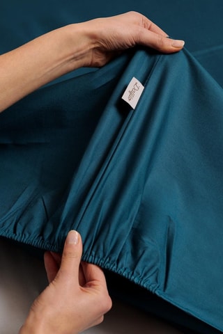Satijnen Hoeslaken 118 Draad/cm² - Blauw