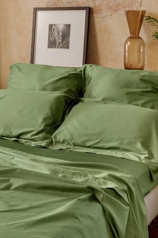 Satijnen Hoeslaken 118 Draad/cm² - Groen