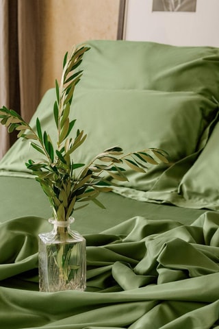 Satijnen Hoeslaken 118 Draad/cm² - Groen