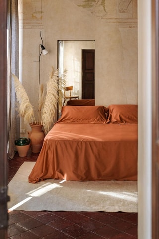 Satijnen Hoeslaken 118 Draad/cm² - Terracotta