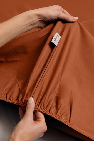 Satijnen Hoeslaken 118 Draad/cm² - Terracotta