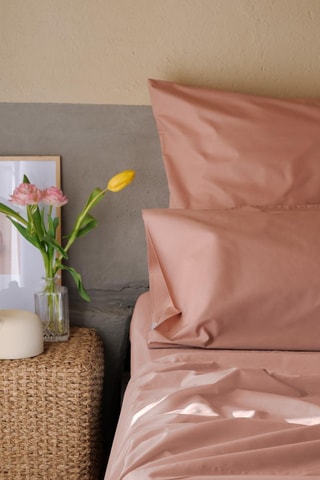 Perkalkatoenen Hoeslaken 79 Draad/cm² - Roze