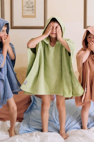 Poncho met capuchon - Lichtgroen