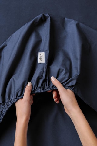 Katoenen Hoeslaken 63 Draad/cm² - Marineblauw