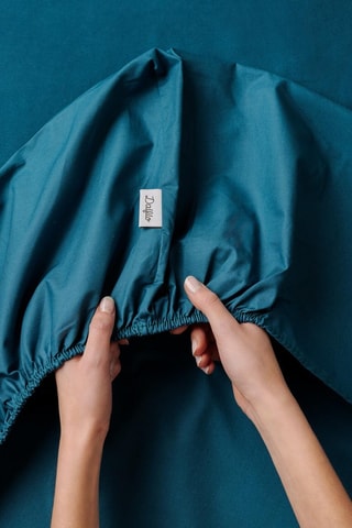 Perkalkatoenen Hoeslaken 79 Draad/cm² - Blauw