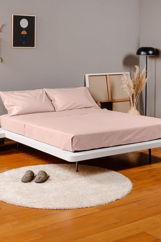 Katoenen Hoeslaken 63 Draad/cm² - Roze