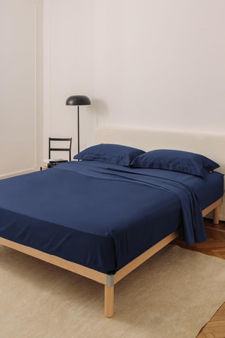 Satijnen Laken 118 Draad/cm² - Marineblauw