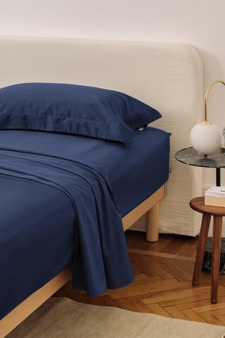 Satijnen Laken 118 Draad/cm² - Marineblauw