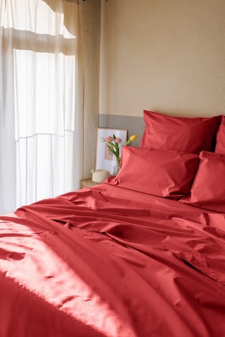 Perkalkatoenen Laken 79 Draad/cm² - Koraalrood
