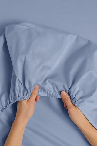 Perkalkatoenen Hoeslaken 79 Draad/cm² - Blauw