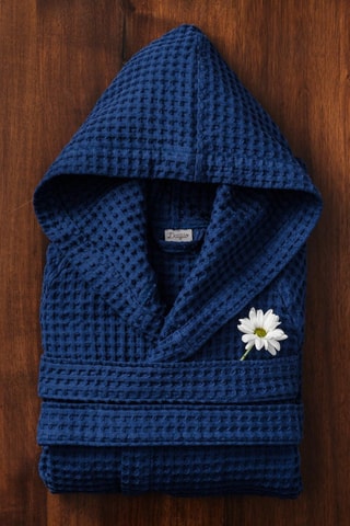 Badjas met Capuchon - Marineblauw
