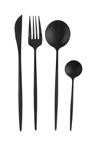 Ménagère en acier inoxydable Black Flowers - 16 pièces