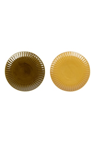 4 x Assiette plate en grès South Nostalgy - 26 cm - Modèle aléatoire