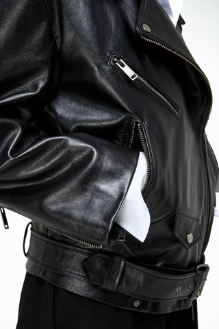 Leren Jack Regular Fit - Zwart