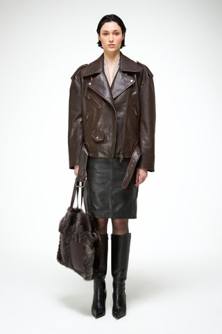 Leren Jasje Regular Fit - Bruin