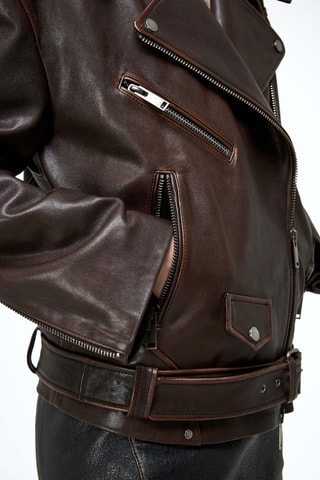 Leren Jasje Regular Fit - Bruin