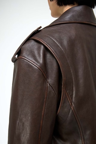 Leren Jasje Regular Fit - Bruin