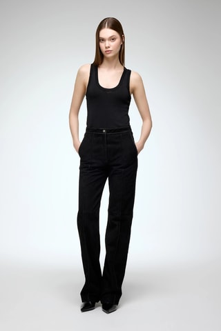 Nubuck Broek Regular Fit - Zwart