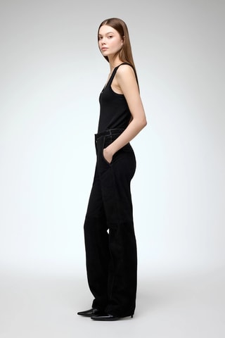 Nubuck Broek Regular Fit - Zwart