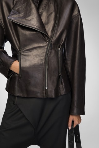 Leren Jasje Regular Fit - Zwart