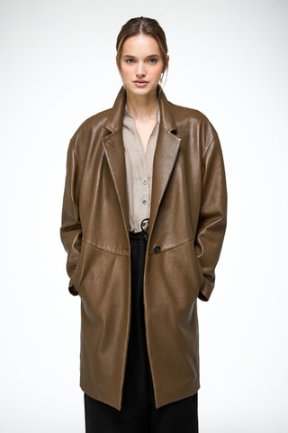 Leren Jasje relaxed Fit - Groen