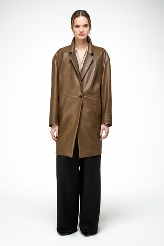 Leren Jasje relaxed Fit - Groen