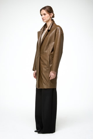 Leren Jasje relaxed Fit - Groen