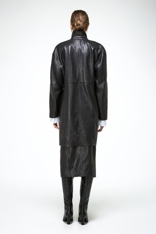 Leren Jasje relaxed Fit - Zwart