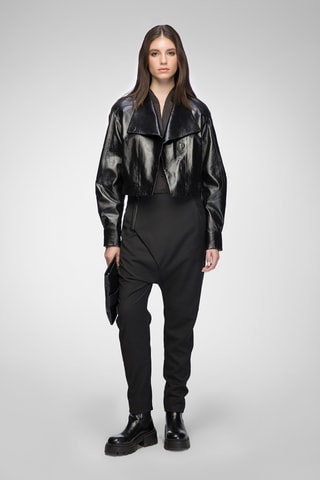 Leren Jasje relaxed Fit - Zwart