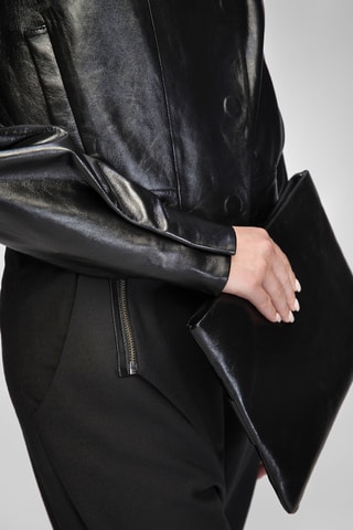 Leren Jasje relaxed Fit - Zwart