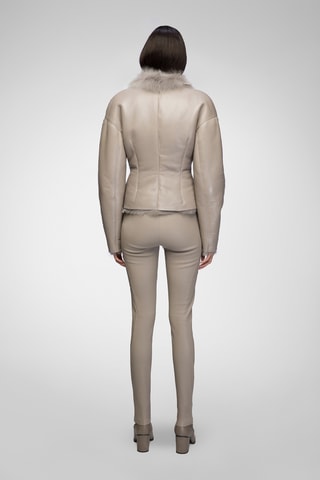 Casaco regular em shearling - Bege