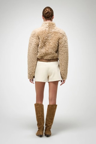 Casaco relaxed em shearling - Bege