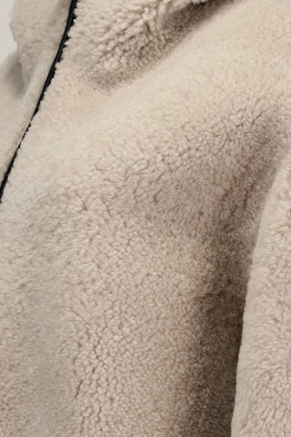 Shearling Jas regular Fit met Capuchon - Wit