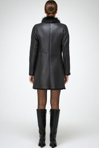 Sobretudo slim em shearling - Cinzento-escuro