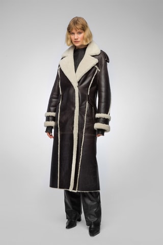 Sobretudo oversize em shearling - Preto
