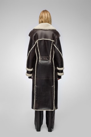 Sobretudo oversize em shearling - Preto