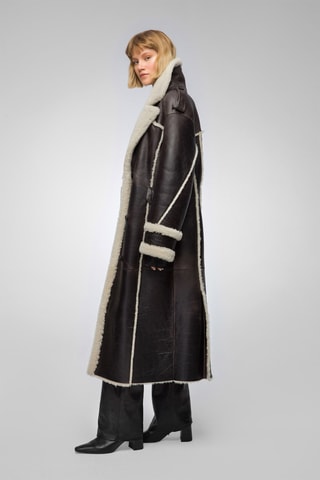 Sobretudo oversize em shearling - Preto