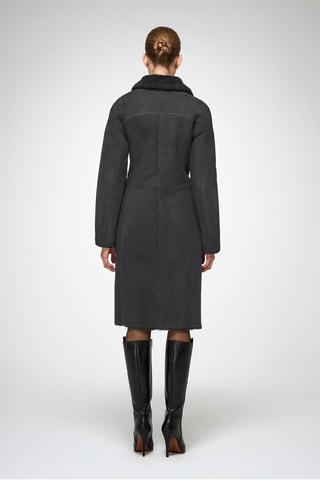 Sobretudo slim em shearling - Cinzento-escuro